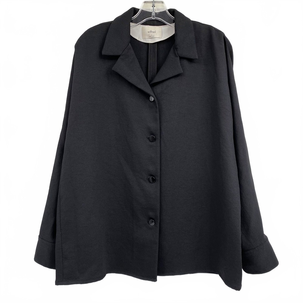 Wilfred Black Woven Shacket | Regular S Polyester Jacket for All Seasons